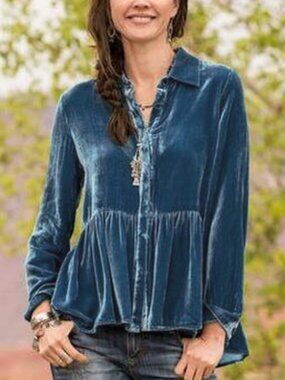 Velvet Blouse with Peplum (4133/4283)